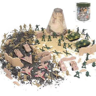 Bucket of Figurine Toys - Soldiers & Vehicles (110)